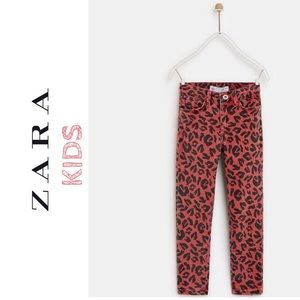 NWT Zara Girls Animal Print Jeans 5